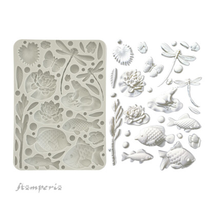 A5 Silicone Mould, Forest - Fish & Dragonfly