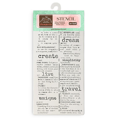 Thick Stencil, Create Happiness Secret Diary - Dictionary