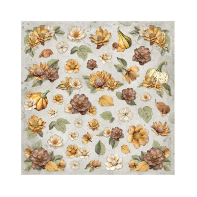 30X30cm (12"X12") Fabric Sheets, Golden Harmony