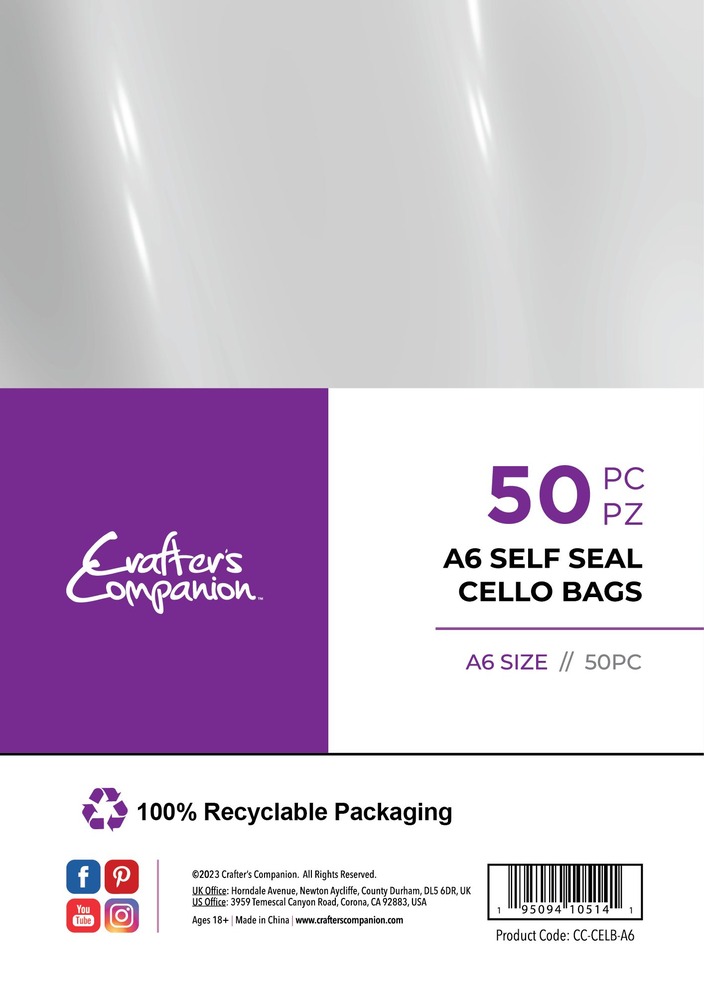 Crafter's Companion A5 Cello Bags | Pack of 50