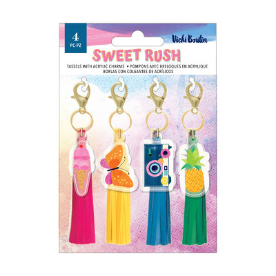 Tassels With Acrylic Charms, Sweet Rush