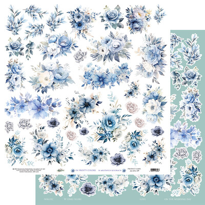 12X12 Extras Paper, In Frosty Colors - Flowers