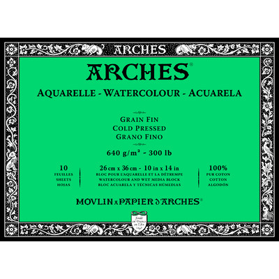 Aquarelle Watercolour Paper Block, N. White CP 10X14" 300lb