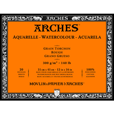 Aquarelle Watercolour Paper Block, N. White RG 12X16" 140lb