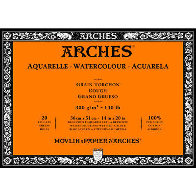 Aquarelle Watercolour Paper Block, N. White RG 14X20" 140lb