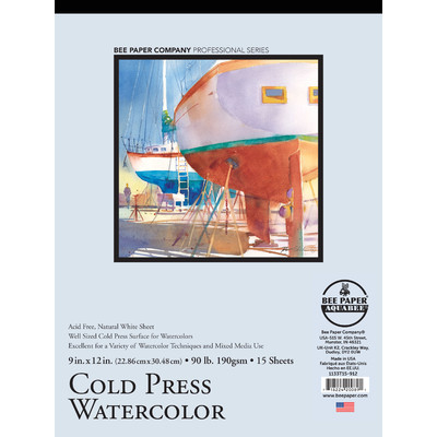 Cold Press Watercolor Paper Pad, 90lb - 9" x 12"