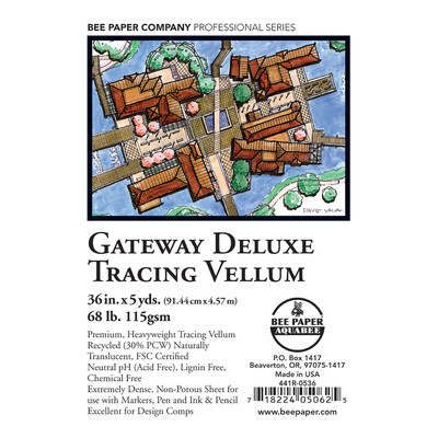Gateway Deluxe Tracing Vellum Paper Roll, 36" x 5yds