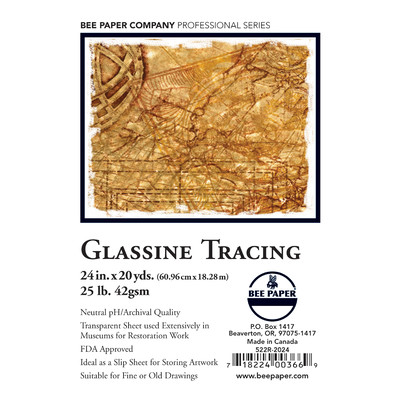 Glassine Tracing Conservation Paper Roll, 24" x 20yds