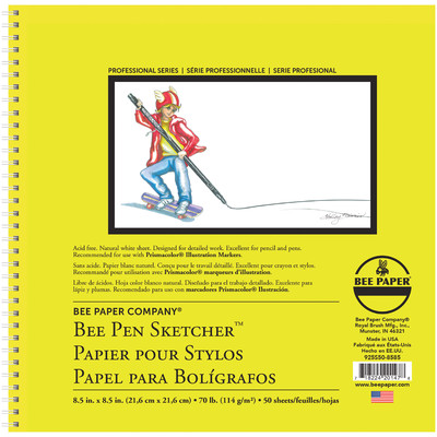 Bee Pen Sketcher Paper Pad, 8.5" x 8.5"