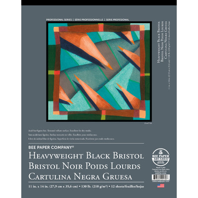 Heavyweight Black Bristol Board Pad, 11" x 14"