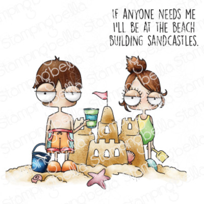 Cling Stamp, Mini Oddballs Building A Sandcastle
