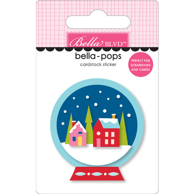 Bella-Pops 3D Cardstock Sticker, The North Pole - Snow Globe