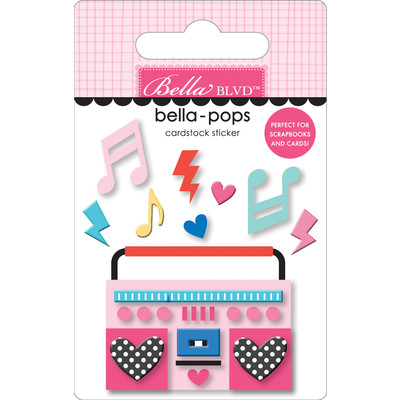 Bella-Pops 3D Cardstock Sticker, Our Love Song - Let's Rock!