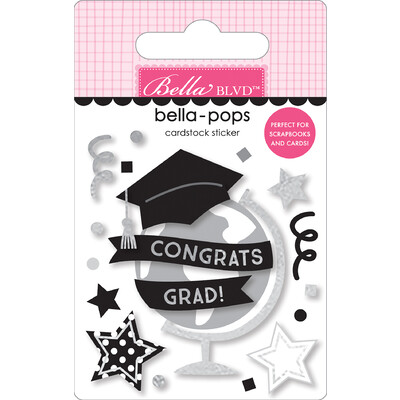 Bella-Pops 3D Cardstock Sticker, Congrats Grad
