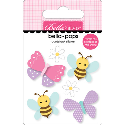 Bella-pops 3D Cardstock Sticker, Fluttery