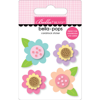 Bella-pops 3D Cardstock Sticker, Full Bloom