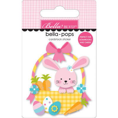 Bella-pops 3D Cardstock Sticker, Bunny Basket