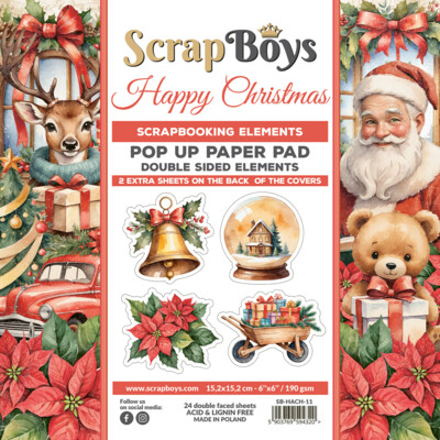 6X6 Pop-up Paper Pad, Happy Christmas