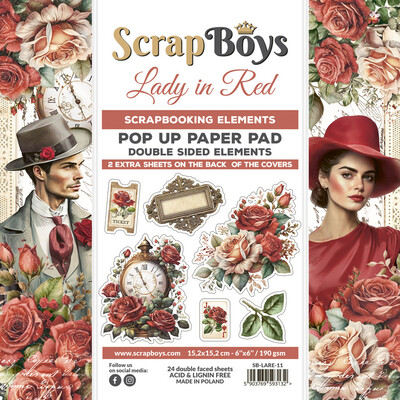 6X6 Pop Up Paper Pad, Lady in Red