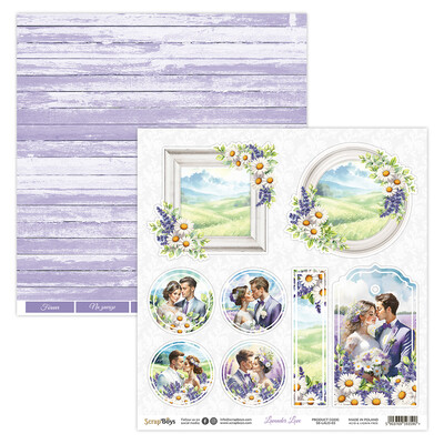 12X12 Patterned Paper, Lavender Love 03