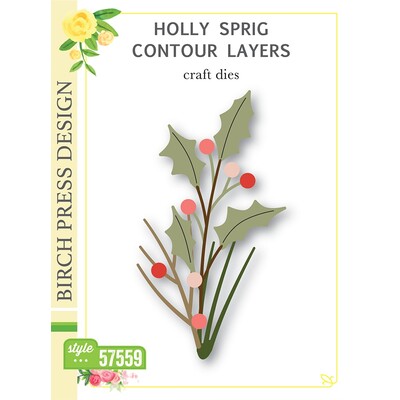 Die, Holly Sprig Contour Layers