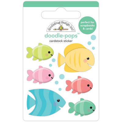 Doodle-pops 3D Cardstock Sticker, Seaside Summer - Tropical Fish