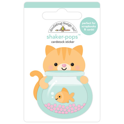 Shaker-pops Cardstock Sticker, Curious Kitty