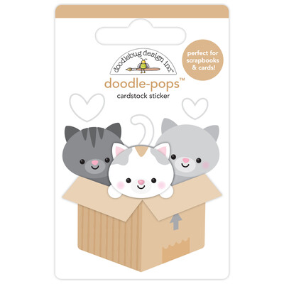 Doodle-pops 3D Cardstock Sticker, Kitty Litter