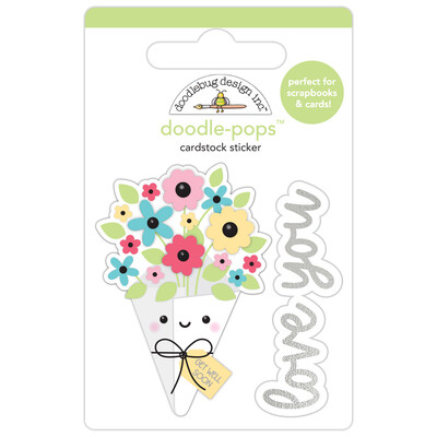 Doodle-pops 3D Cardstock Sticker, Love You Bunches