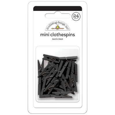 Mini Clothespins, Beetle Black