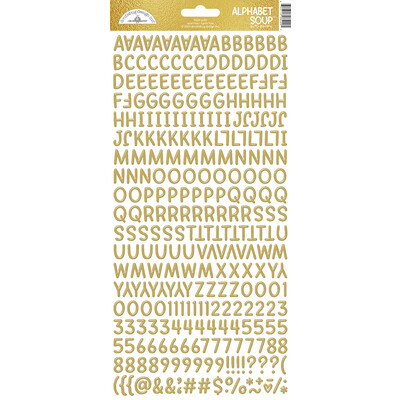 Alphabet Soup Puffy Stickers, Gold