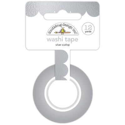 Washi Tape, Silver Scallop