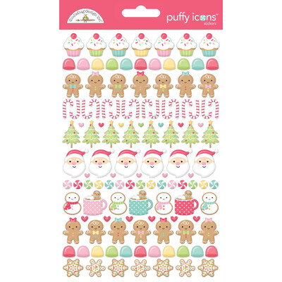 Puffy Icons Stickers, Gingerbread Kisses