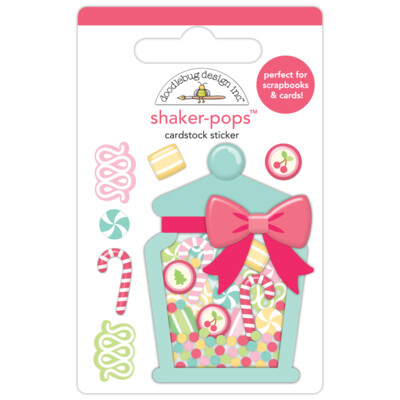 Shaker-pops Cardstock Sticker, Christmas Candy