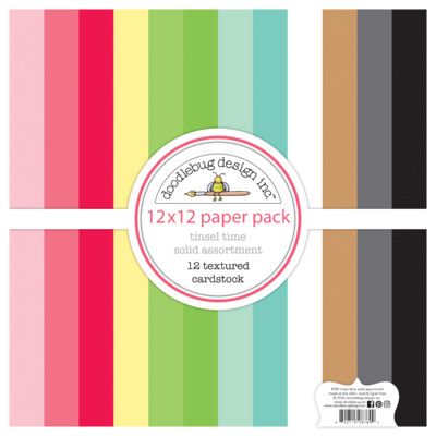 12X12 Textured Cardstock Pack, Tinsel Time