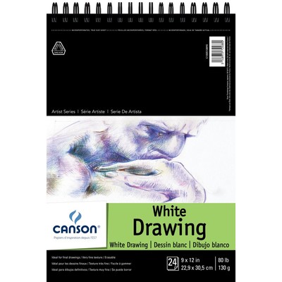 1557 Pure White Drawing Paper Pad, 9" x 12"