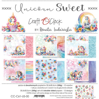 12X12 Paper Pad, Unicorn Sweet