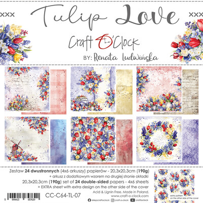 8X8 Paper Pad, Tulip Love