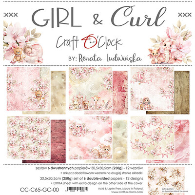 12X12 Paper Pad, Girl & Curl