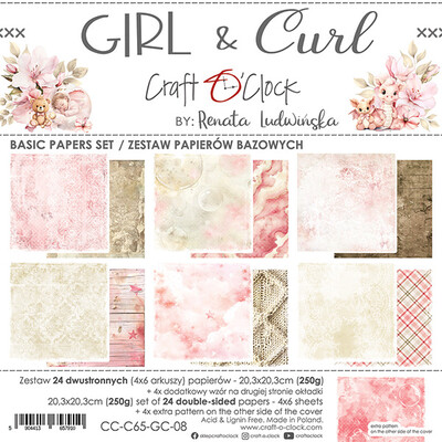 8X8 Basics Paper Pad, Girl & Curl