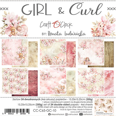 6X6 Paper Pad, Girl & Curl