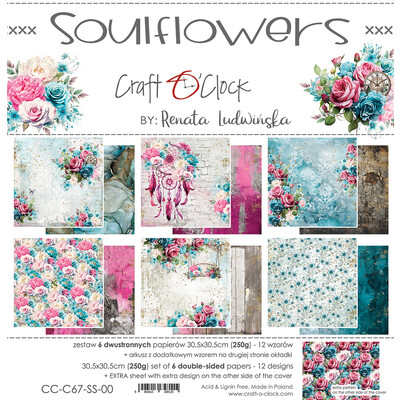 12X12 Paper Pad, Soulflowers