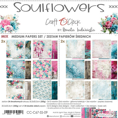 8X8 Mix Paper Pad, Soulflowers