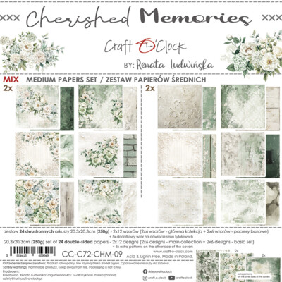 8X8 Mix Paper Pad, Cherished Memories