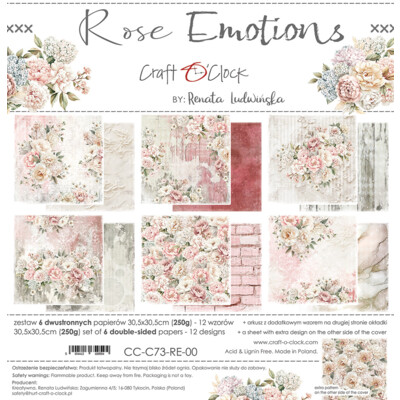 12X12 Paper Pad, Rose Emotions