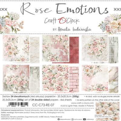 8X8 Paper Pad, Rose Emotions