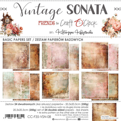 8X8 Basics Paper Pad, Vintage Sonata