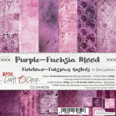 6X6 Paper Pad, Purple Fuchsia Mood