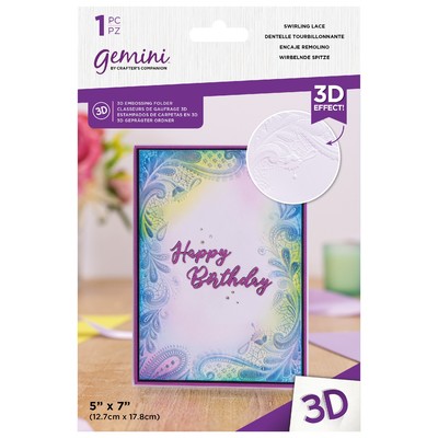 Gemini 3D Embossing Folder, Swirling Lace