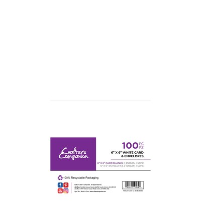 6X6 Card & Envelope Blanks, White (100pc)